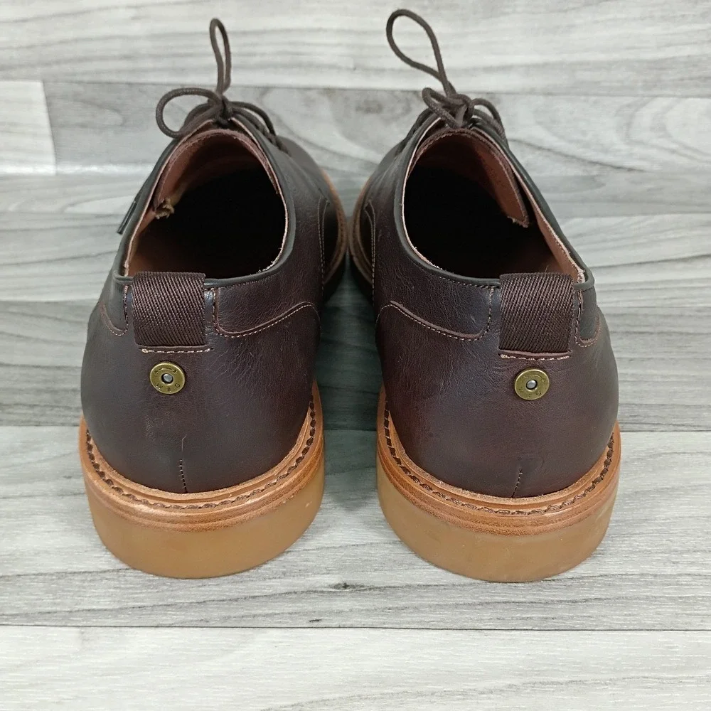 Warfield & Grand Mens Brown Leather Cap Toe Oxford Dress Shoes‎ Size 12